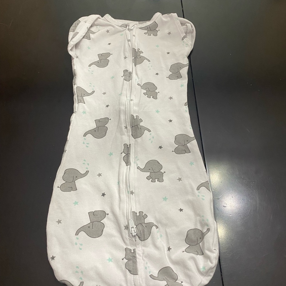 Aden + Anais sleepsack grey elephants